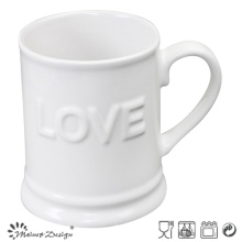 White Embossed with Love Straight Beer Cup